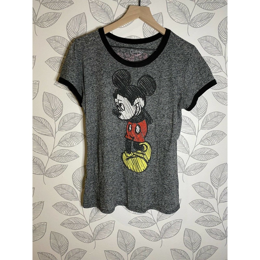 Disney Mickey Mouse Black/Gray T-shirt, Size - XL